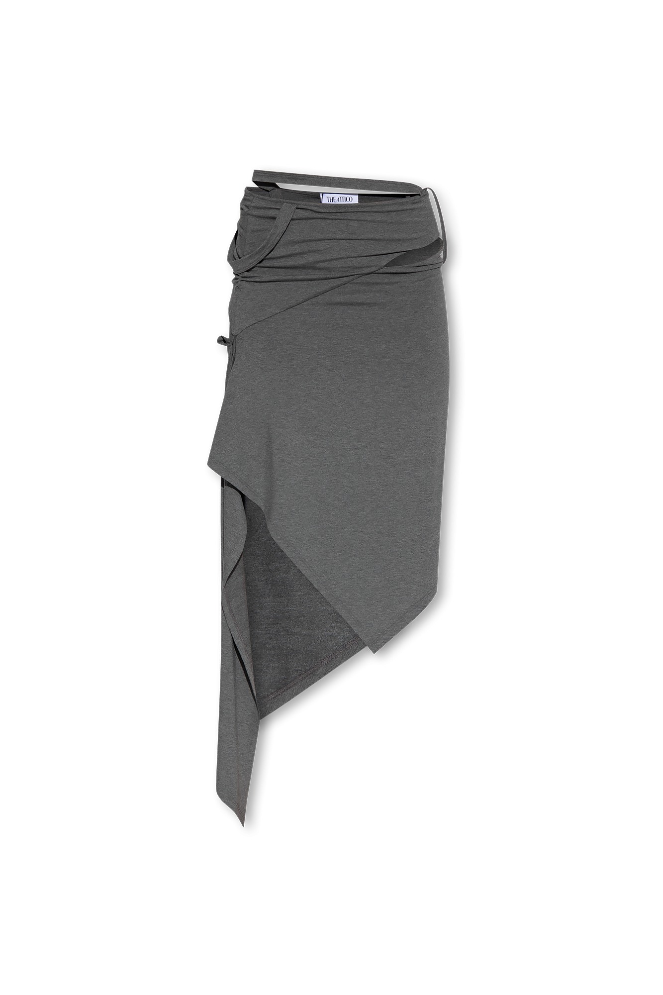 スカート THE ATTICO FW24 Asymmetrical long skirt (247WCS254JF03 183) The Attico Black asymmetric cotton skirt | TheDoubleF